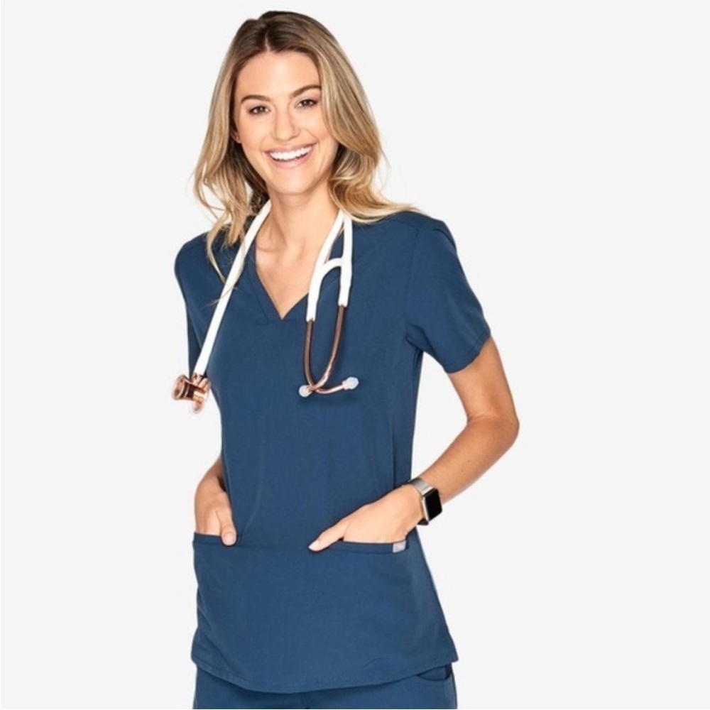 Figs Casma Scrub Top Dark Harbor Size Large